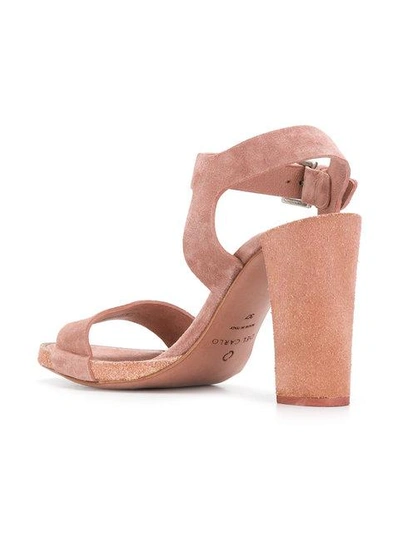 Shop Del Carlo Block Heel Sandals - Pink In Pink & Purple