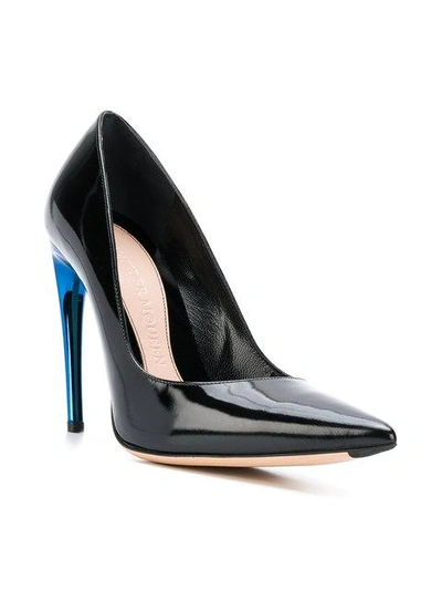 Shop Alexander Mcqueen Horn Heel Pumps In Black