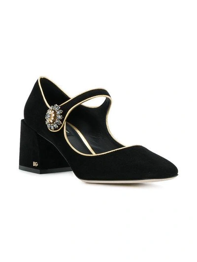 Shop Dolce & Gabbana Chunky Heel Mary Janes In Black