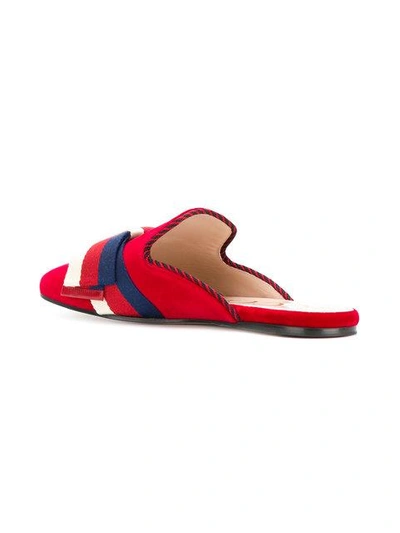 Shop Gucci Sylvie Web Bow Slippers In 6481