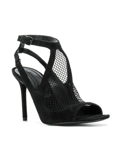 Shop Alexander Wang Netted Panel Sandals In Black