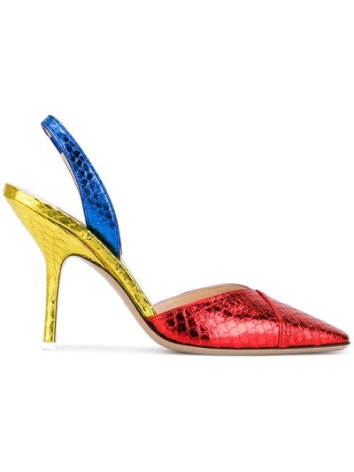 Shop Attico Snake Metal Whips Pumps In Multicolour