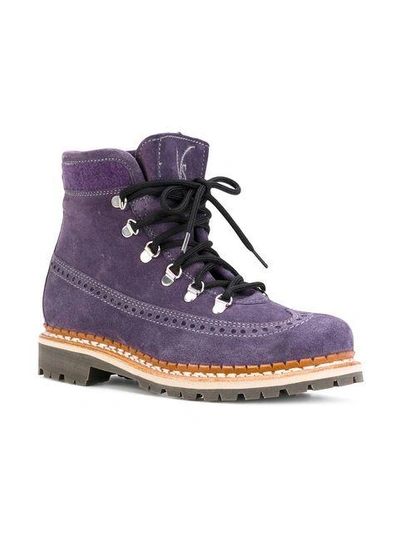 Shop Tabitha Simmons Lace-up Ankle Boots In Purple