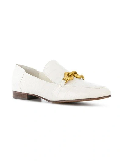 Shop Tory Burch Jessa Horse-hardware Loafers In 101 Ivory