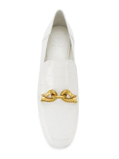 Shop Tory Burch Jessa Horse-hardware Loafers In 101 Ivory