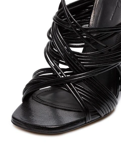 Shop Rick Owens Black Curved Heel 110 Leather Sandals