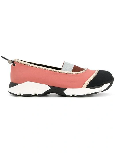 Shop Marni Laceless Colour Block Sneakers - Pink