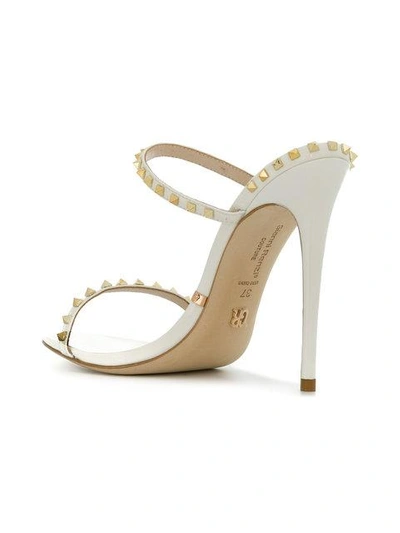 Shop Gianni Renzi Studded Open-toe Sandals - White