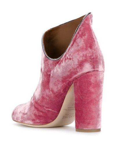 Shop Malone Souliers Eula Velvet Ankle Boots In Pink