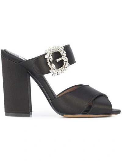 Shop Tabitha Simmons Embellished Mules In Black