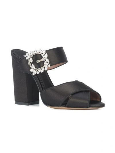 Shop Tabitha Simmons Embellished Mules In Black
