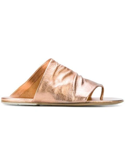 Shop Marsèll Arsella Flip Flops In Metallic