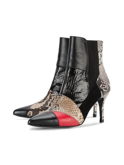 Shop Kalda Multi Snake Caro 2 90 Leather Boots - Black