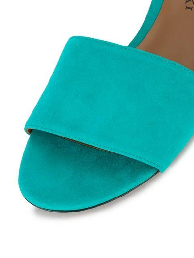 Shop Darmaki Turquoise Suede Dana Slides In Blue