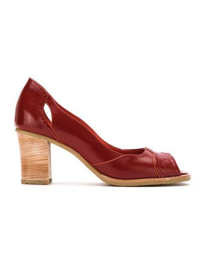 Shop Sarah Chofakian Patent Leather Pumps In Red