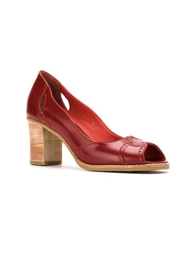 Shop Sarah Chofakian Patent Leather Pumps In Red