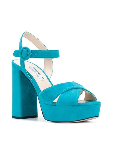 Shop Prada Crossover Platform Sandals