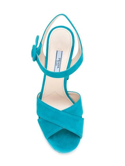 Shop Prada Crossover Platform Sandals