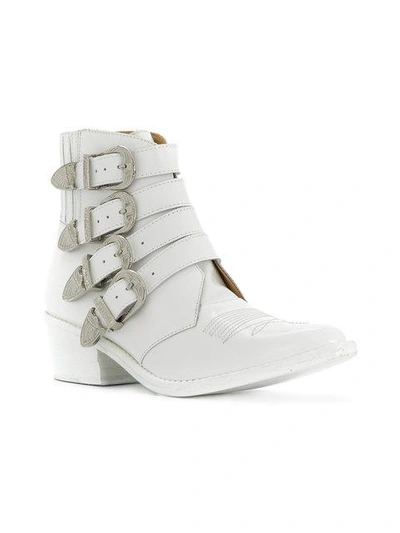 Shop Toga Buckled Ankle Boots In White