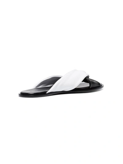 Shop Haider Ackermann Black And White Flat Leather Sandals