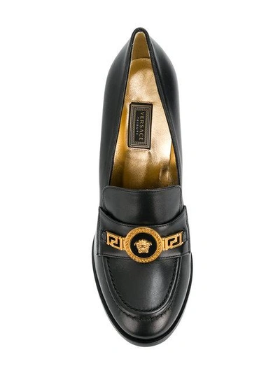 Shop Versace Tribute Loafer Heels In Black