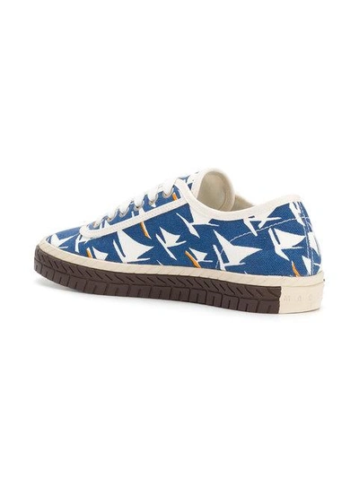 Shop Marni Printed Lace-up Sneakers - Blue