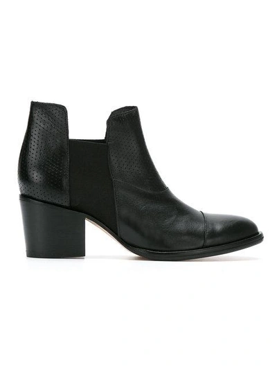 Shop Sarah Chofakian Panelled Leather Boots - Black