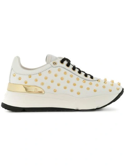 Shop Rucoline Studded Sneakers In White