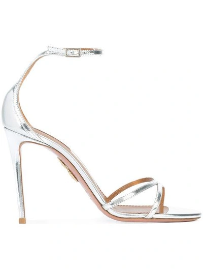 Shop Aquazzura Purist Sandals In Silver