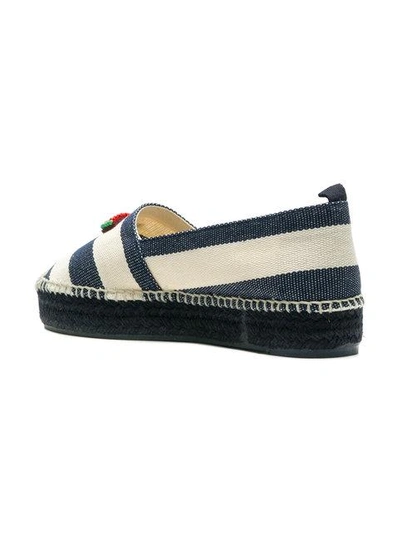 Shop Castaã±er Striped Espadrilles In Blue