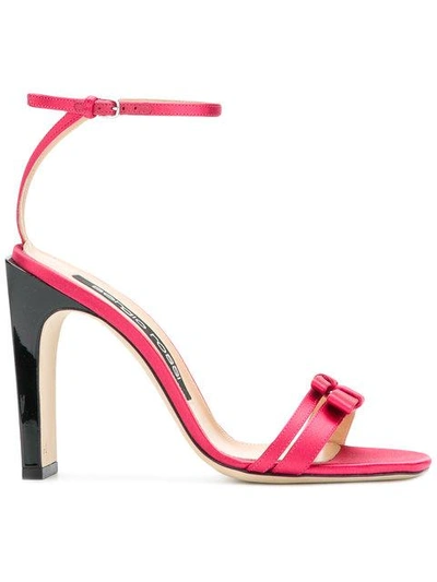 Shop Sergio Rossi Double Bow Strap Sandals In Pink
