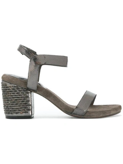 Shop Calleen Cordero Embellished Block Heel Sandals In Grey