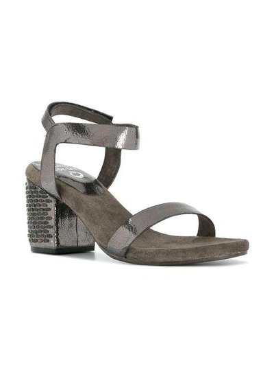 Shop Calleen Cordero Embellished Block Heel Sandals In Grey