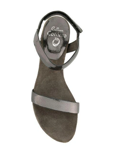 Shop Calleen Cordero Embellished Block Heel Sandals In Grey