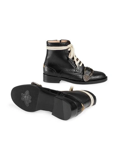 Shop Gucci Black Queercore Brogue Boots