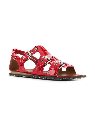 Shop Miu Miu Buckled Multi In Red