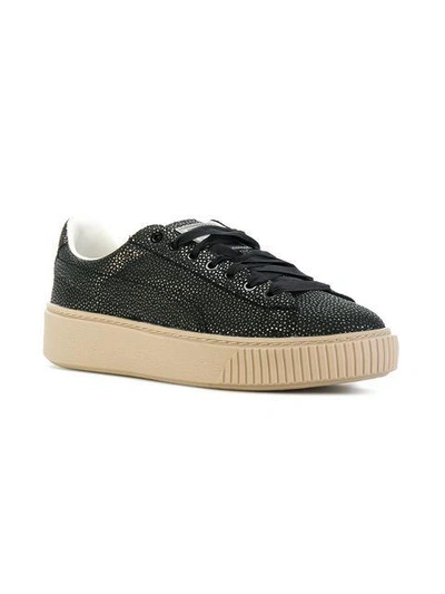 Shop Puma Basket Platform Lux Sneakers - Black