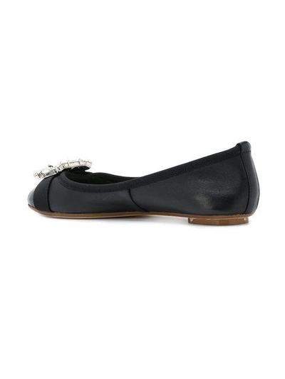 Shop Anna Baiguera Buckle Detail Ballerina Flats In Black