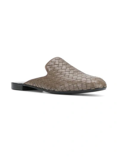 Shop Bottega Veneta Steel New Intrecciato Nappa Fiandra Slipper