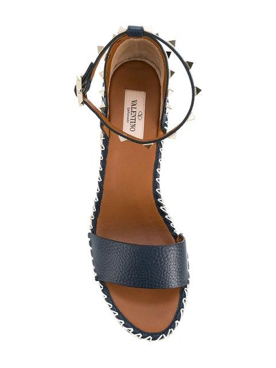 Shop Valentino Garavani Rockstud Espadrille Sandals - Blue