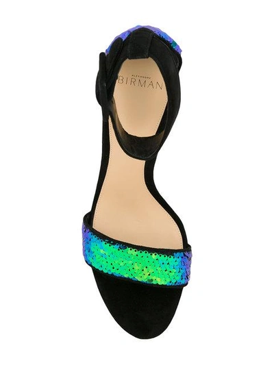 Alexandre Birman Green Sequin Embellished Sandals In Multicolour