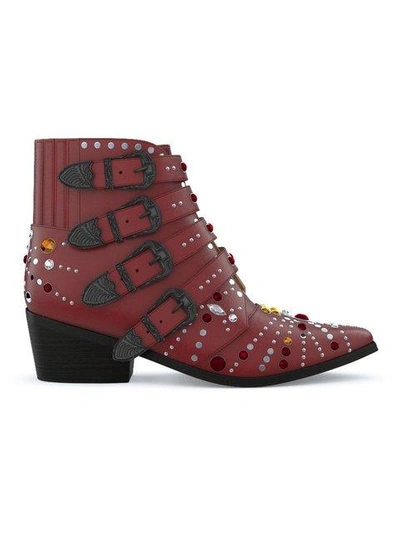 Shop Toga Aj006 Elvis Boots In Red