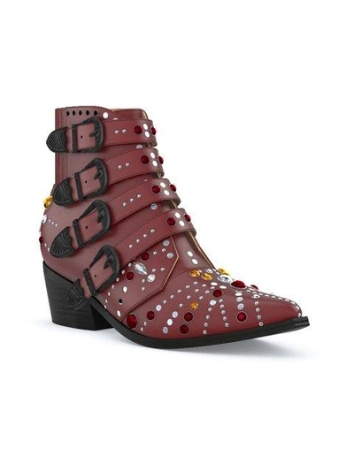 Shop Toga Aj006 Elvis Boots In Red