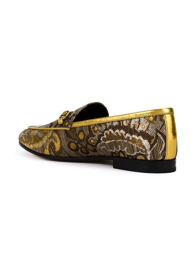 Shop Gucci Jordaan Floral Brocade Loafers In Multicolour