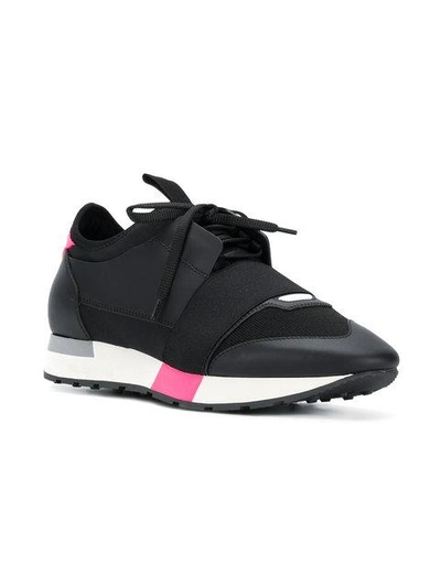 Shop Balenciaga Race Runner Sneakers - Black