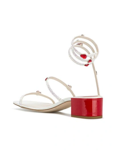 Shop René Caovilla Heart Embellished Sandals