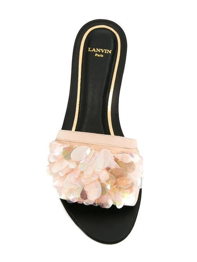 Shop Lanvin Sequin Embellished Sandals - Black