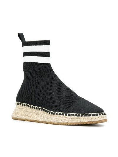 Shop Alexander Wang High Ankle Sock Espadrilles In Black