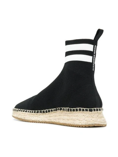 Shop Alexander Wang High Ankle Sock Espadrilles In Black