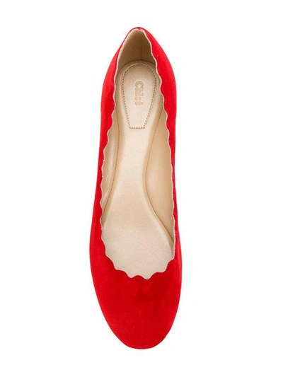 Shop Chloé Lauren Ballet Flats In Red